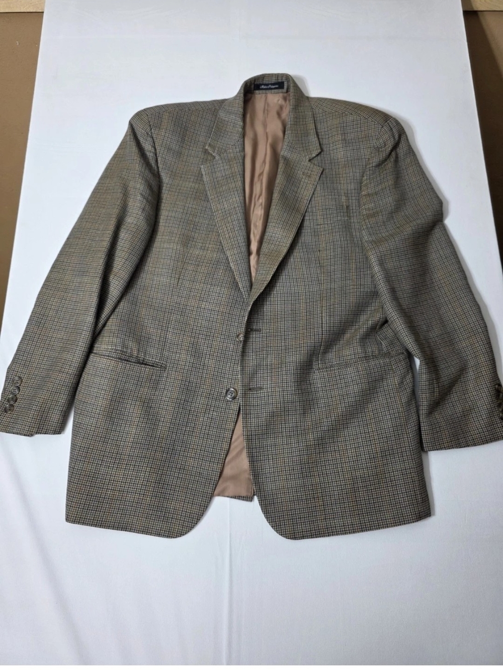 Lauren Ralph Lauren Silk 44R Glen Plaid Sport Coat in Brown and Tan